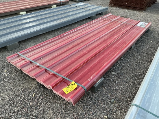 (30) 3FT X 7.87FT RED POLYCARBONATE ROOF PANELS