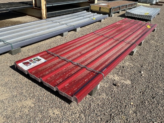 (30) 3FT X 12FT RED POLYCARBONATE ROOF PANELS