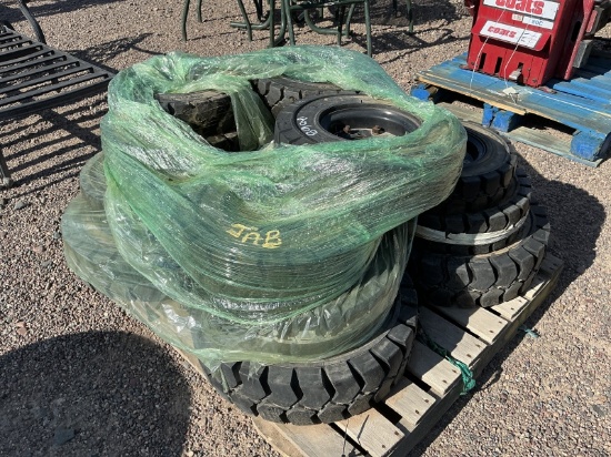 PALLET OF FORKLIFT WHEELS & TIRES