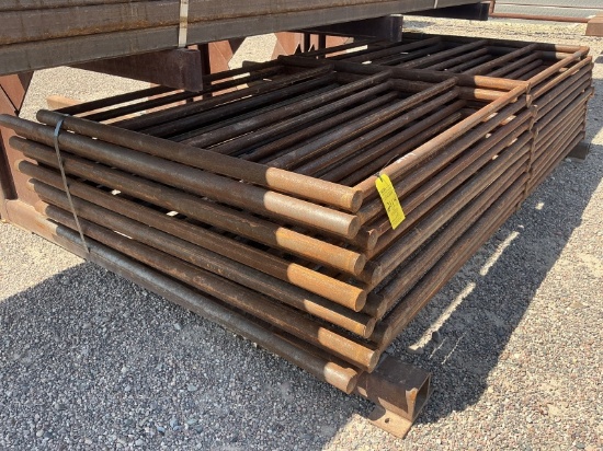 STACK OF CORRAL PANELS W/ GATE