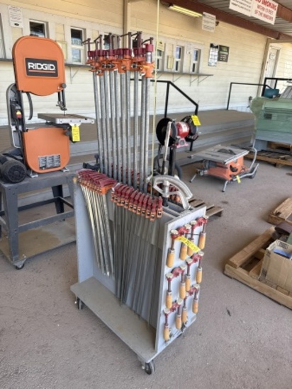 Cart With Large Assortment Of Clamps
