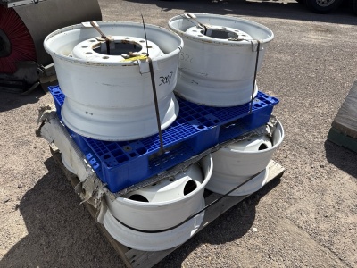 6 White Steel Truck Wheels