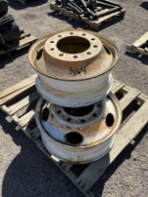 (3) STEEL SEMI TRUCK WHEELS