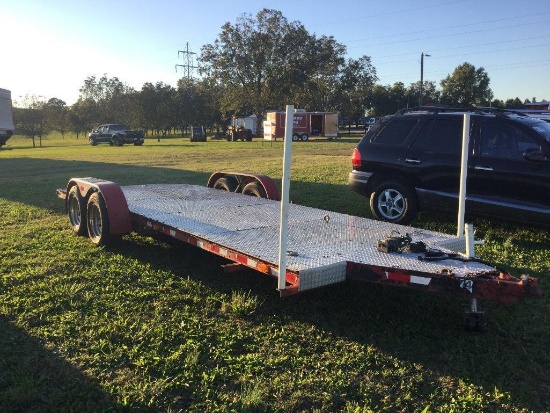 20.5' X 78 CAR HAULER / EQUIPMENT TRAILER (TANDEM 6 LUG AXLES, BRAKES ON BO