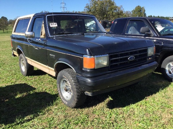 1988 FORD BRONCO 2 DR (AT, 5.0 L, MILES READ 87301-EXEMPT, VIN-1FMEU15N6JLA