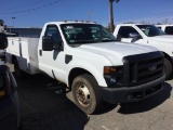 2008 FORD F-350 SERVICE TRUCK (AT, 5.4L GAS, MILES READ 109779, 9 FT KNAPHE