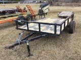 NO TITLE - UTILITY TRAILER (76 INCH X 118 INCH, 16 INCH SIDES, SINGLE AXLE,