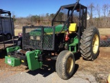 JOHN DEERE 5400 TRACTOR (HOURS READ 5089, FORESTRY CAGE, RAMSEY WINCH, 3 CY