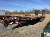 NO TITLE-HOOPER 25 FT EQUIPMENT TRAILER (20 FT FLAT, 5 DOVE TAIL, DUAL TAND