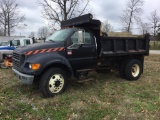 2000 FORD F650 XL DUMP TRUCK (AT, 3126 CAT DIESEL, MILES READ 085002, 10FT