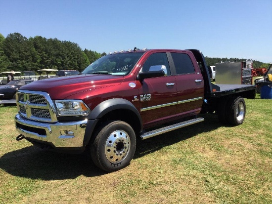 2017 DODGE RAM 5500 LARAMIE FLATBED DUALLY (AT, CREW CAB, 4X4, CM FLATBED,