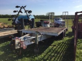 NO TITLE 18FT DUAL TANDEM PINTLE HITCH TRAILER (DUAL TANDEMS, DRIVE ON RAMP