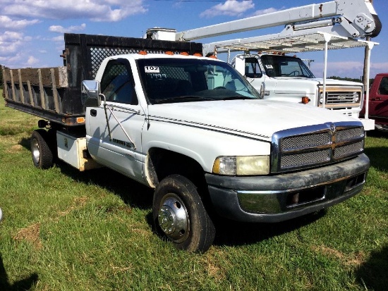 2007 DODGE RAM 3500 TRUCK (AT, V8 MAGNUM GAS) REG CAB, DUMP 12FT W/TARP, VIN-3B6HC3650XH570718,