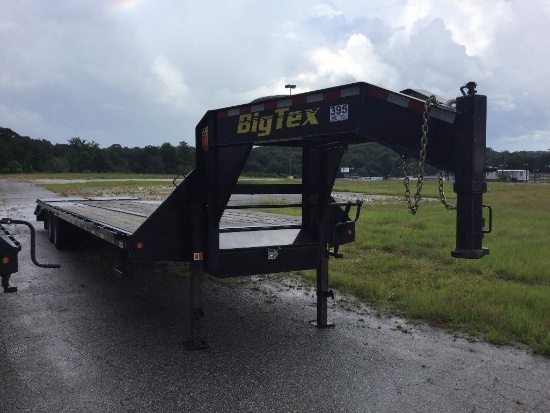 2015 BIG TEX GOOSENECK EQUIPMENT TRAILER (35 X 8, 10 TON, MEGA RAMPS, SPARE, 30FT DECK, 5 FT DOVE)