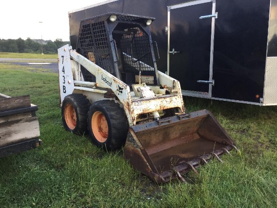 BOBCAT 743B SKID STEER LOADER (KUBOTA DIESEL, HOURS READ 3073 *509315154*, 5FT BUCKET, AUX