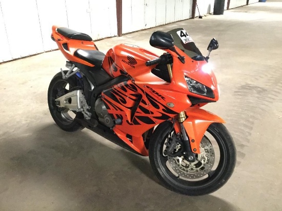 2006 HONDA CBR 600 RR MOTORCYCLE (VIN-JH2PC37016M312057, MILES READ 44739-EXEMPT)
