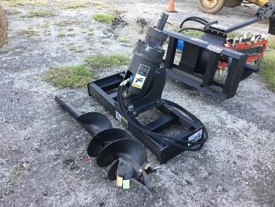 SKID STEER POST HOLE ATTACHMENT W/ AUGER