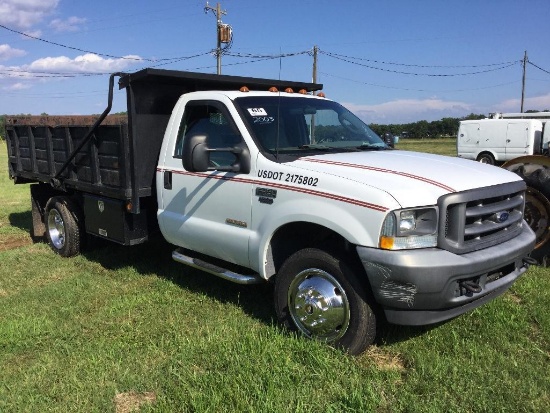 2003 FORD F450 TRUCK (7.3, AT, ELEC DUMP), VIN-1FDXF46P43ED03259