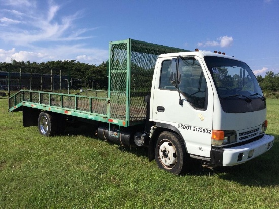 2000 ISUZU LANDSCAPE TRUCK (AT, ISUZU DIESEL, 20 FT LANDSCAPE BED, CABOVER), VIN-JALE5B148Y7900117,