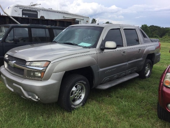 2002 CHEV AVALANCHE 5.3L, AT, 4X4, SUN ROOF (VIN-3GNEK13TX2G28186, ACTUAL MILES 133761)