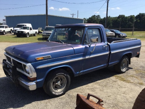 1970 FORD F100 PKP TRUCK IN/OP (AT, 302 GAS, RIG CAB) VIN-F10GNG71487, MILES ARE EXEMPT)