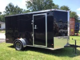 2018 FREEDOM ENCLOSED TRAILER (6 X 12 V-NOSE, DEXTER AXLE, RADIAL TIRES, RADIAL SPARE, LED LIGHTS,