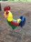 YELLOW, GREEN, RED, BLUE METAL ROOSTER