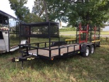 2016 BIG TEX LANDSCAPE TRAILER-NO TITLE (T/A, 3.5 TON, 5 LUG, WEEDEATER RACK, STORAGE CAGE, SPRAYER