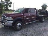 2017 DODGE 5500 FLATBED TRUCK (AT, 6.7L CUMMINS DIESEL, CREW CAB, 4WD, MILES READ 127466,