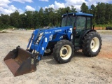 NEW HOLLAND TN750A TRACTOR (ENCLOSED CAB, A/C & HEAT, 4WD, LOADER W/ AUX HYDRAULICS, 4N1 BUCKET,