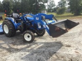 NEW HOLLAND TRACTOR BOOMER 30 W/ NH BOOMER 240TL FRONT LOADER (4X4, MITSUBISHI DIESEL,