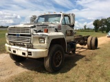 1997 FORD F800 C/C (AT, FORD DIESEL ENGINE, MILES READ 76348-EXEMPT, VIN-1FDYK84A4KVA49086)