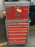 (2) CRAFTSMAN TOOL BOX WITH CONTENTS (9 DRAWER ROLLING TOOL BOX, 10 DRAWER TOOL BOX)