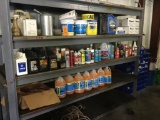 CONTENTS OF SHELF (***SHELF NOT INCLUDED***, MISC. LUBRICANTS, WASHER FLUID, FILTERS, MISC. BELTS,