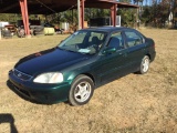 2000 HONDA CIVIC (AT, 4 CYL, MILES READ 232477-ACTUAL MILEAGE SALVAGE TITLE