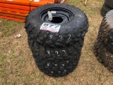 (4) ATV TIRES & WHEELS-25X8-12 NHS