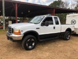 2000 FORD F250 LARIAT EXT CAB PKP (AT, V10, 4X4, MILES READ 317934, VIN-1FT