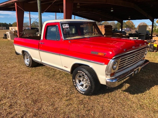 1969 FORD F100 (AT, POWER STEERING, POWER BRAKES, 429 ENGINE, MILES READ 72525, VIN-F10GWF51946) -