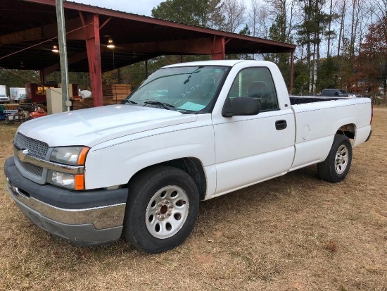 2005 CHEVROLET SILVERADO 1500 PICKUP (AT, 4.3L, LONG BED, VIN-1GCEC14X25Z112344, MILES-EXEMPT) -