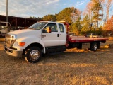 2011 FORD F650 ROLLBACK (CUMMINS DIESEL, VIN-3FRNX6FC4BV595275, MILES-185405, AT, EXTENDED CAB, 20'