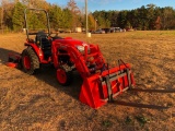 KUBOTA B3350 SU TRACTOR W/LA534 LOADER (HAND PRIDE 1660 FINISH MOWER, W/LOADER FORKS ATTACHMENT,