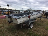 1987 GLASSCRAFT 15' BOAT (W/ MINNKOTA, HULL ID # GCR00255D787, TROLLING MOTOR) - RESERVE 550