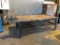 STEEL WELDING TABLE W/VISE (4ft X 8ft, 1in THICK TOP, 5in COLUMBIAN VISE)