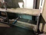 STEEL TABLE ON CASTERS (30in X 60in)-CAN NOT MOVE UNTIL AFTER AUCTION