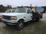 1996 FORD F-SUPER DUTY FLATBED PICKUP (AT, 7.3L POWER STROKE DIESEL, 2WD, DRW, 10FT STEEL BED