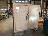 GANG BOX CABINET W/2 DOORS ON CASTERS (60X22.5in)