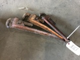 (3) RIDGID PIPE WRENCHES (24in, 18in, 14in)