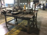 6 FT X 8 FT STEEL TABLE WITH ONE 6 INCH VISE