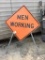 MEN WORKING SIGN WITH STAND (49 IN X 49 IN)