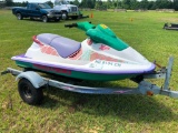 SEA DOO XP JET SKI **NO TITLE** PARTS ONLY (RUNNING CONDITION UNKNOWN, GALVANIZED TRAILER) R1